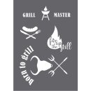 Siebdruck Schablone Grill Master A4, 1 Schablone+1 Rakel,...