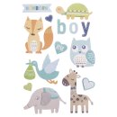 3D Papier Sticker Baby, mit Effekten, SB-Btl, babyblau,...