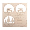 Holz-Steck.Auto+Baum,FSCMixCred, 9,5cm ø, 5-tlg., SB-Btl 1Set, natur