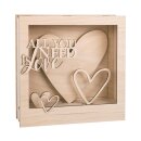 Holzbausatz 3D-Motivrahmen 24x24x6,3cm All.Love 16-tlg natur