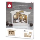 Holzbausatz.3D-Motivrahmen 24x24x6,3cm Krippe 13-tlg....