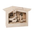 Holzbausatz.3D-Motivrahmen 24x24x6,3cm Krippe 13-tlg....