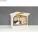 Holzbausatz.3D-Motivrahmen 24x24x6,3cm Krippe 13-tlg. 1Set natur