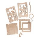 Holz Laterne Einhorn m. Griff 15,3x15,3x26,5cm 15-tlg  natur