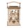 Holz Laterne Einhorn m. Griff 15,3x15,3x26,5cm 15-tlg  natur