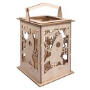 Holz Laterne Rakete m. Griff 15,3x15,3x26,5cm 15-tlg. natur