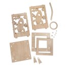 Holz Laterne Rakete m. Griff 15,3x15,3x26,5cm 15-tlg. natur