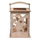 Holz Laterne Rakete m. Griff 15,3x15,3x26,5cm 15-tlg. natur