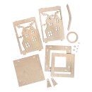 Holz Laterne Fledermaus m.Griff 15,3x15,3x26,5cm 15-tlg natur