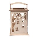 Holz Laterne Fledermaus m.Griff 15,3x15,3x26,5cm 15-tlg natur
