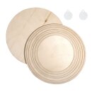 Holzplatten / Holzringe Set 8tlg.14,9cm-24,7cm + 2...