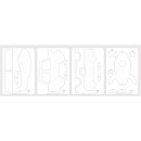 Sperrholzplatten m. Vorlagen- Fahrzeuge, 300x200x4mm, 4 Platten, Beutel 1Set, natur