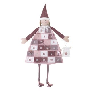Adventskalender zum Befüllen und aufhängen Wichtelmädchen rosa