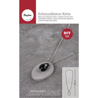 Bastelpackung Schmuckbeton Kette, mit Anhänger Oval