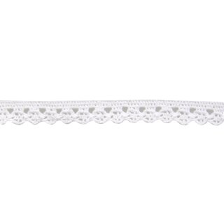 Baumwoll- Bordüre Amanda, 1cm,3m, weiß