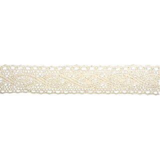 Baumwoll- Bordüre Cassandra, 2,3cm, SB-Holzkarte 2,5m, beige