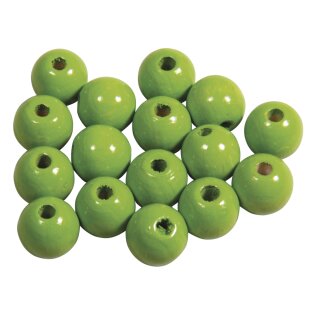 Holzperlen FSC 100%, poliert, 10mm ø, SB-Btl 52Stück, apfelgrün