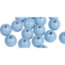 Holzperlen FSC 100%, poliert, 10mm ø, SB-Btl 52Stück, pastellblau