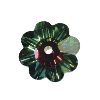 Swarovski Kristall-Blüte, 10 mm, Dose 5 Stück, 1 Loch, smaragd