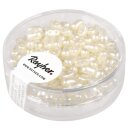 Doppelloch-Rocailles verwachst, 3x5mm, Dose 12g, elfenbein