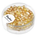 Doppelloch-Rocailles Mix verwachst, 3x5mm, Dose 12g, gelb