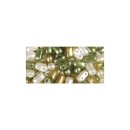 Doppelloch-Rocailles Mix verwachst, 3x5mm, Dose 12g, olive