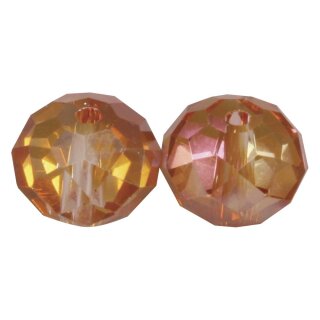 Glas Schliffperle Radl, 12x10mm, kupfergold