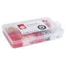Silikonperlen Box, 61-teilig, inkl. Fädelschnur, Box, rosé