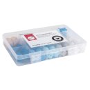 Silikonperlen Box, 61-teilig, inkl. Fädelschnur, Box, hellblau