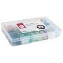 Silikonperlen Box, 61-teilig, inkl. Fädelschnur, Box, mintgrün