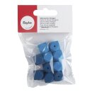 Silikonperlen Hexagon, 14mm ø, SB-Btl 10Stück, blau Töne
