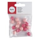 Silikonperlen, 12mm ø, SB-Btl 16Stück, rosa Töne