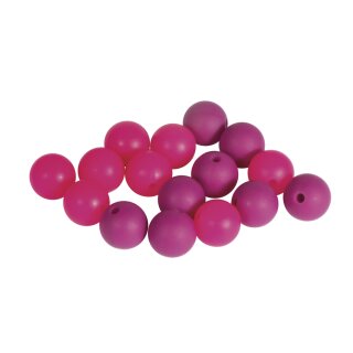 Silikonperlen, 12mm ø, SB-Btl 16Stück, pink Töne