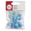 Silikonperlen, 12mm ø, SB-Btl 16Stück, hellblau Töne