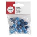 Silikonperlen, 12mm ø, SB-Btl 16Stück, blau Töne