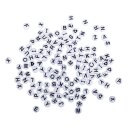 Plastik-Buchstaben-Perlen, 9mm ø, SB-Blister 40g, weiß