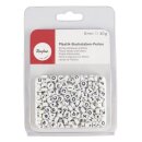 Plastik-Buchstaben-Perlen, 6mm ø, SB-Blister 40g, weiß