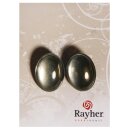 Metall- Fassung: Ohrstecker, 1,8x2,5cm, m. Cabochon, SB-Btl 1Paar, altgold