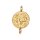 Metall Mini-Anhänger Münze, 7,3mm ø, mit 2 Ösen, SB-Btl. 4Stück, gold