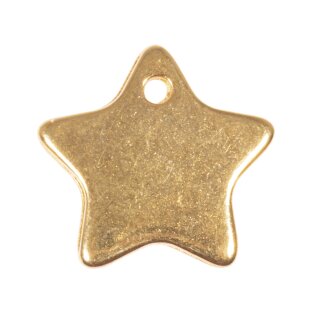 Metall Anhänger Stern, 19x9mm, SB-Btl. 2Stück, gold