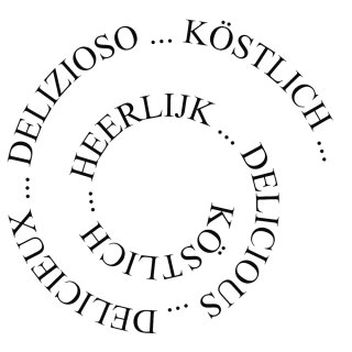 Stempel Spirale Köstlich, 6x6cm