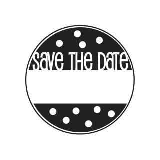 Stempel Save the Date, 3cm ø