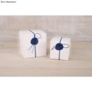 Siegel Set Fisch, 2,5cm ø, 1 Stempel, 1 Wachs ca.12g, SB-Box 1Set, royalblau