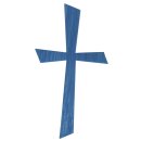 Wachsmotiv Kreuz, 10,5x5,5cm, SB-Btl 1Stück, azurblau