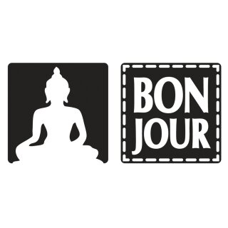 Labels Bonjour, Buddha, 25x25mm, SB-Btl 2Stück