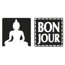 Labels Bonjour, Buddha, 25x25mm, SB-Btl 2Stück