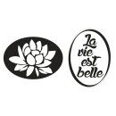 Labels La vie es belle,Seerose, 35x25mm, oval, SB-Btl...