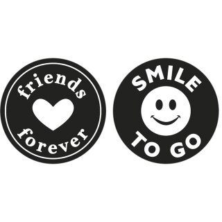 Labels friends..., Smile..., 30mm ø, SB-Btl 2Stück