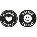 Labels friends..., Smile..., 30mm ø, SB-Btl...