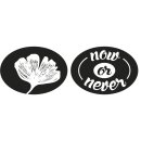 Labels Ginkgo, now or never, 35x25mm, oval, SB-Btl 2Stück